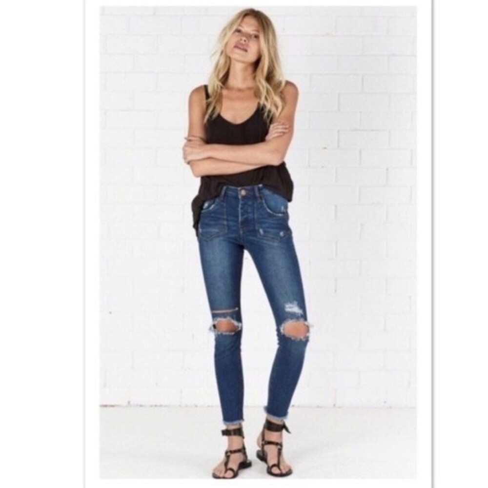 ONE TEASPOON High Waist Freebird II Distressed jeans in Bonnie Blue 31